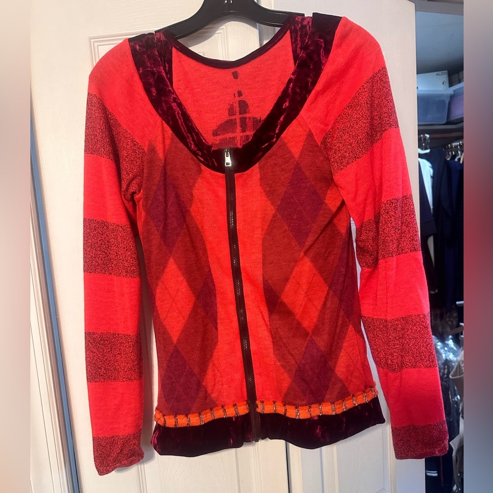 Wool and velour twin set